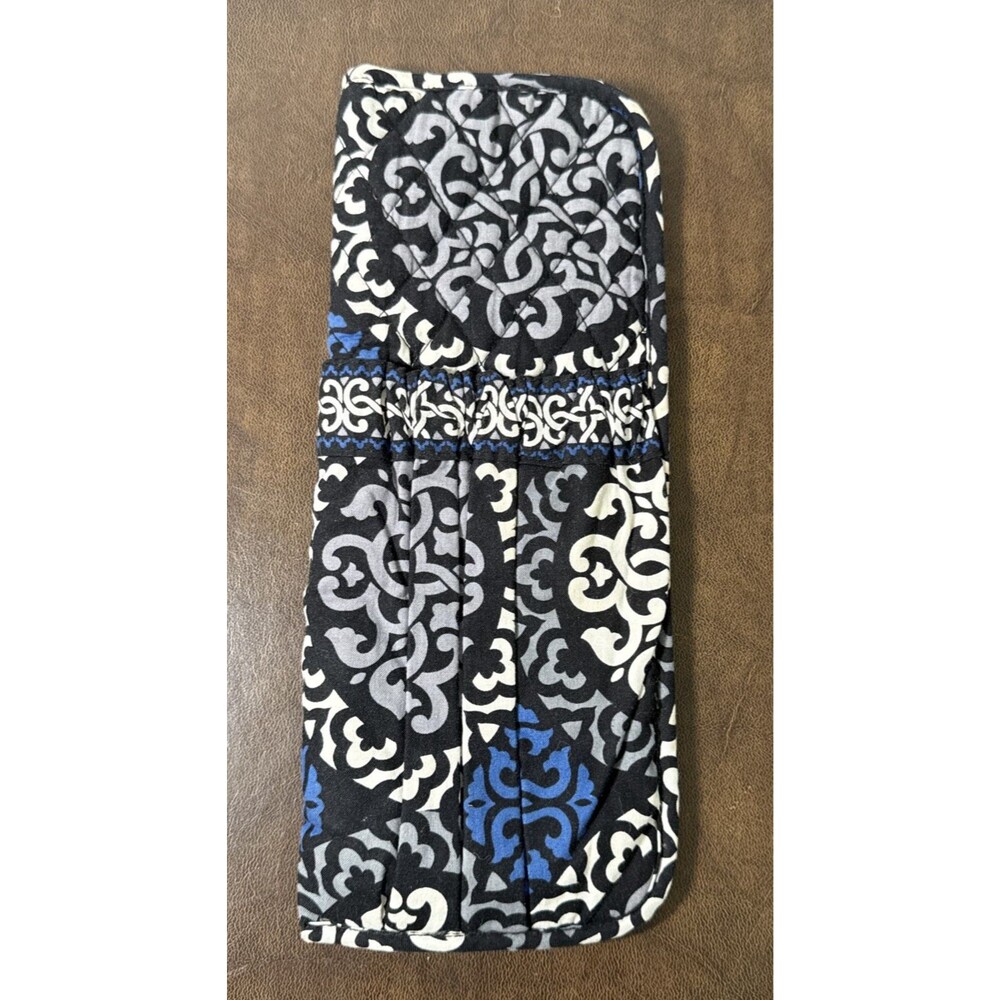 Vera Bradley Quilted Thermal Curling Iron Cover Travel Case Canterberry Cobalt